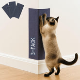 2ME Almohadilla rasguño para gatos azul, tres piezas, protege muebles.