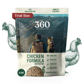 360 Pet Nutrition empaque del alimento crudo liofilizado para conservar sabor y nutrientes.