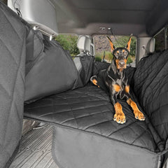 Extensor de asiento trasero 4Knines con base dura para perros, vista lateral, base estable.