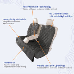 4Knines hamaca para perro coche impermeable con K9-Shield