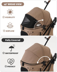 Carrito 797Audio para perros con amortiguación, viaje suave en ciudad y senderos.