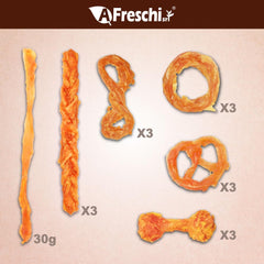 A Freschi srl Tendones de pavo para perros: snack natural y sabroso para perros
