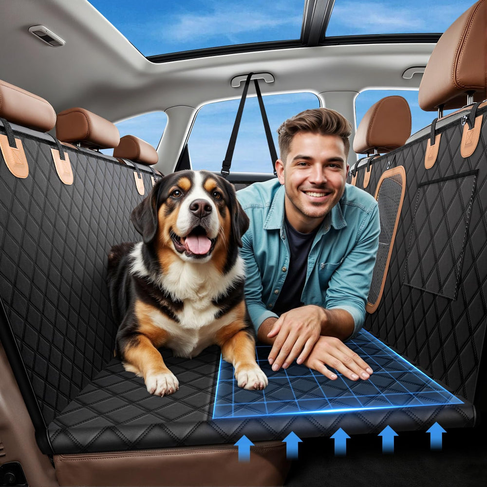 A-Pce 600D funda asiento trasero para perros protege el coche y facilita la limpieza.