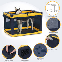Jaula plegable A4PET de 30 pulgadas para viaje y almacenamiento fácil.