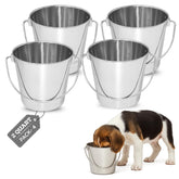 AASPIRE PETS cubeta de acero inoxidable redonda con asa, ideal para beber de mascotas.