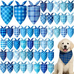 Abbylike bandanas para perros en cuadros azules, ideal para paseos invernales con estilo.