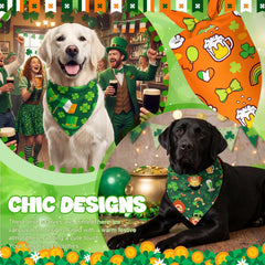 Abbylike bandanas para perros, diseños de tréboles, ideal para sesiones de fotos festivas.