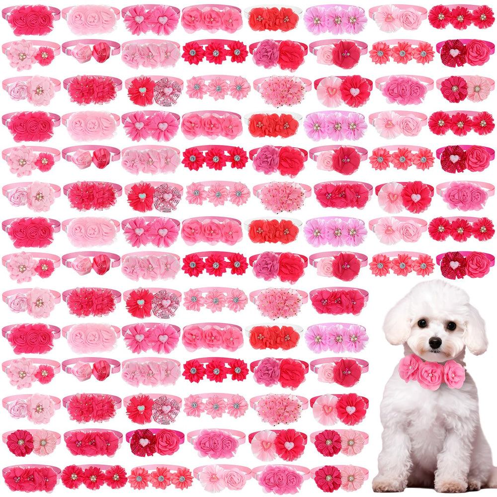 Abbylike collar para perro con flores rosas, look adorable