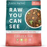 A Better Dog Food: saco frontal con salmón seco para ver la calidad de los ingredientes