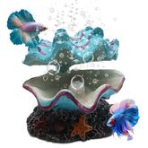 Abnaok concha decorativa para acuario con burbujas, ambiente natural para peces.
