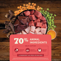 ACANA Butcher's Favorites, carne fresca de ternera, fuente de proteína de calidad.
