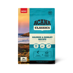 ACANA Classics Salmón y Cebada: bolsa de 4 lb para alimentación diaria balanceada.