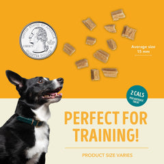 ACANA Jerky Bites pollo, sin conservantes artificiales para snack natural.