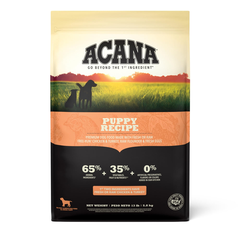 ACANA bolsa de 13 lb, ideal para apoyar el desarrollo inicial de tu cachorro.