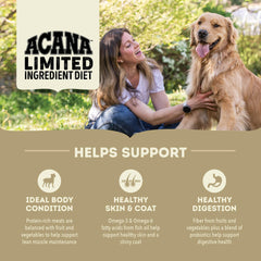 ACANA Singles sin granos, opción natural para perros sensibles.
