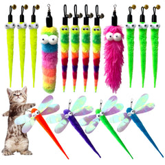 AcceLeah gusanos teaser para gatos: varita colorida para estimular la caza