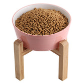 Addogyy tazón cerámico elevado rosa, facilita el acceso a comida y agua.
