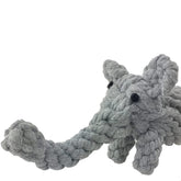 ADDUCK Juguete de cuerda para perro con elefante gris, promueve juego cooperativo y masticación suave.