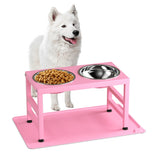 ADENGL soporte alzado rosado para perro ofrece altura cómoda para comer.