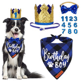 ADOGGYGO sombrero de cumpleaños para perro oro, ideal para sesiones de fotos.