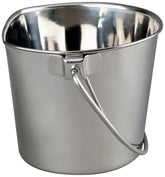 Advance Pet 1qt cubo plano lateral en acero inoxidable, fácil de limpiar.