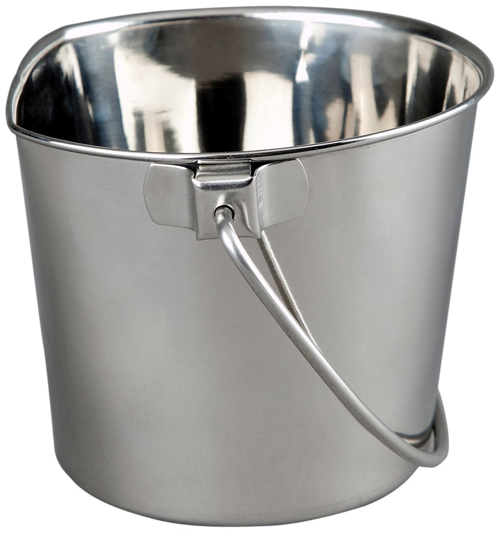 Cubeta Advance Pet Products de acero inoxidable 4qt con lateral plano, duradera y fácil de usar.