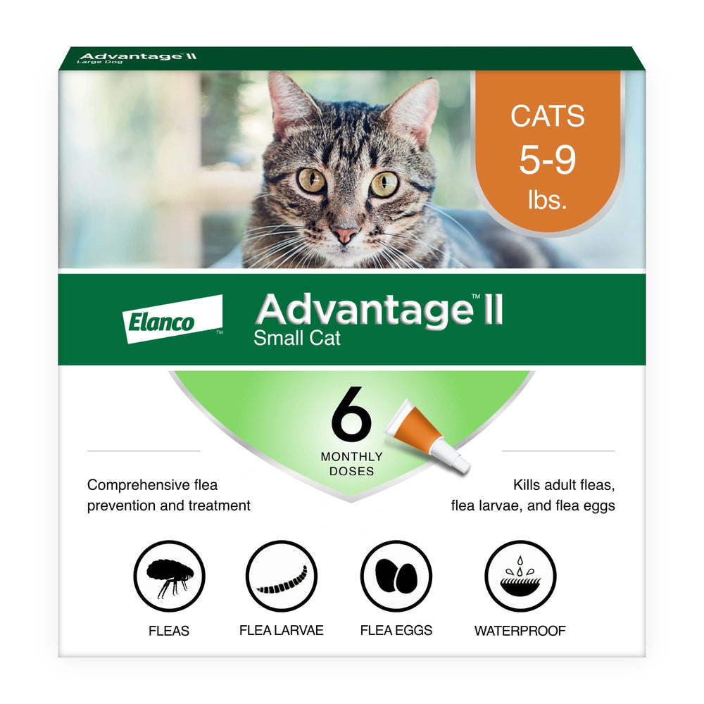 Advantage II para gatos pequeños, aplicación en la nuca para protección rápida contra pulgas.