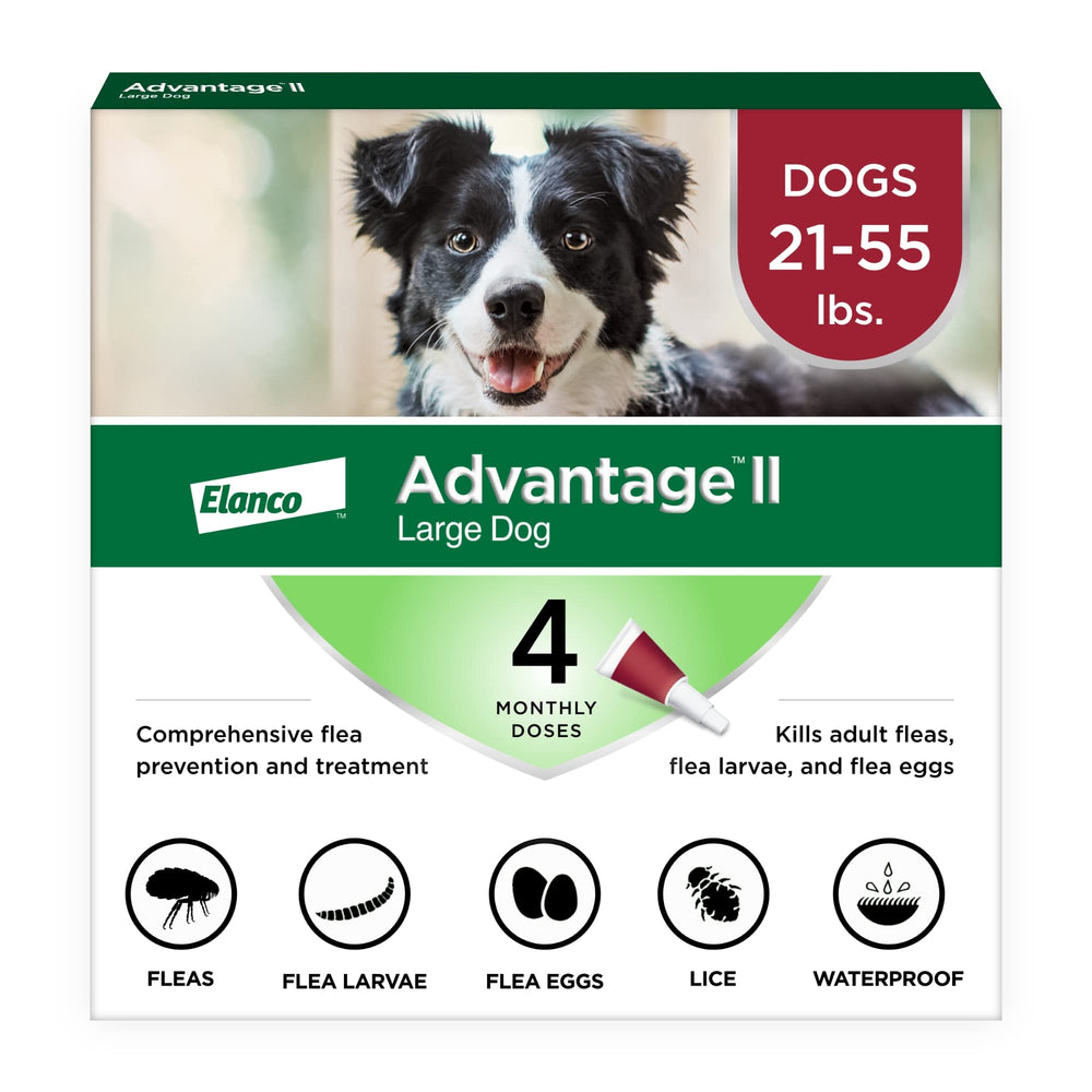 Advantage II para perro grande, aplicación en pelo, protección contra pulgas.
