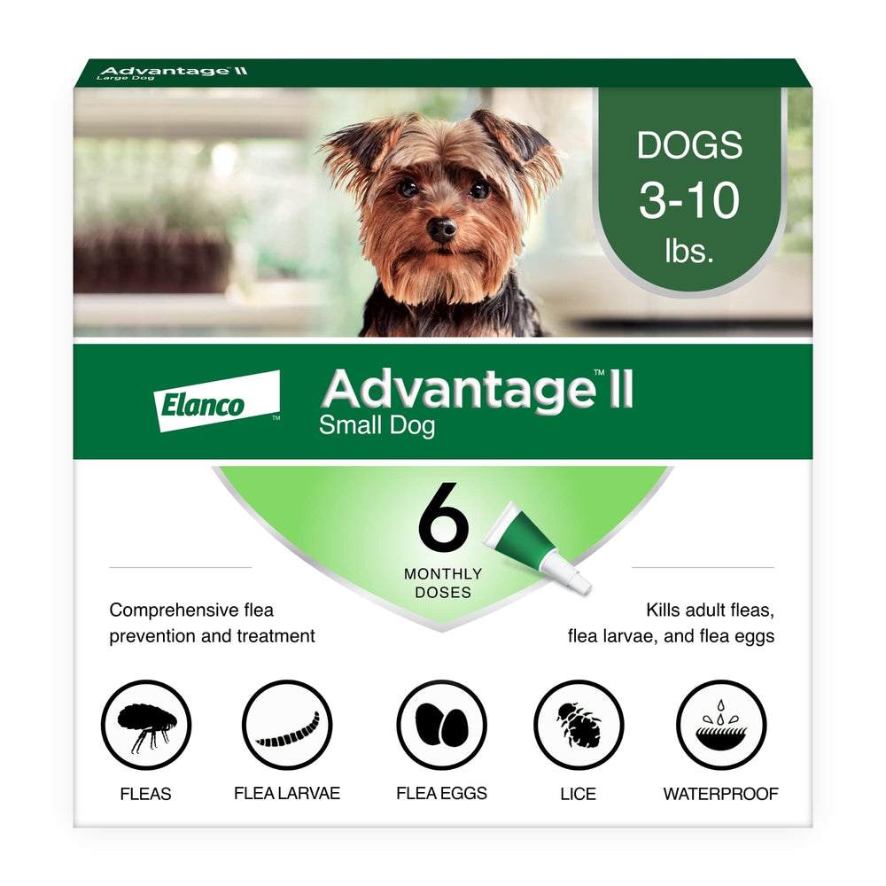 Advantage II para perros pequeños, aplicación rápida para protección contra pulgas