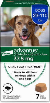 Advantus para perros: embalaje y etiqueta visibles para identificar rápidamente.