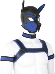 Aendu capucha perro neopreno azul, boca desmontable para comer sin quitar la capucha