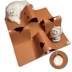 AFLIFLI tunel interactivo para gatos con cuatro vías y exploración segura.