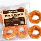 A Freschi srl tendones de pavo EE. UU. empaque 10 onzas: snack proteico natural para perros grandes.