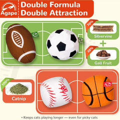 Relleno natural de catnip, silvervine y gall fruit para estimular juego.