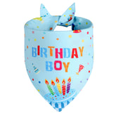 Bandana Agroon de cumpleaños para perro azul, vista frontal, ideal para fiestas
