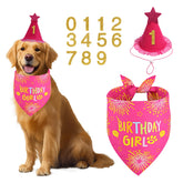 Bandana de cumpleaños Agroon para perros en rosa, ideal para fotos festivas.