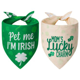 Bandana Agroon para mascotas, diseño de San Patricio en verde, ideal para sesiones festivas.