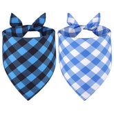 Bandana Agroon para perro, enfoque azul a cuadros, ideal para estilo diario.