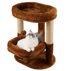 AGUPET árbol para gatos interior de dos niveles, descanso seguro y cómodo.
