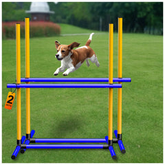 AHAILUOO salto perro barra ajuste altura, ideal para entrenamiento progresivo en casa.