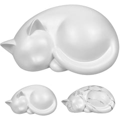 AHAILUOO urna conmemorativa de gato durmiente para interiores, ideal para exhibir en estante.