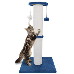 Ahomdoo post de rascado para gatos 34 pulgadas azul marino ofrece altura para estiramiento.