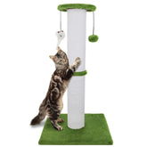 Ahomdoo poste rascador para gatos de 34 pulgadas, verde brillante, superficie amplia para estirarse.