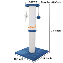 Ahomdoo torre de rascado con sisal azul marino proporciona superficie resistente para sesiones intensas de arañado.