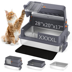 AIFUN caja de arena encerrada XXXXL con tapa para gatos grandes y múltiples.
