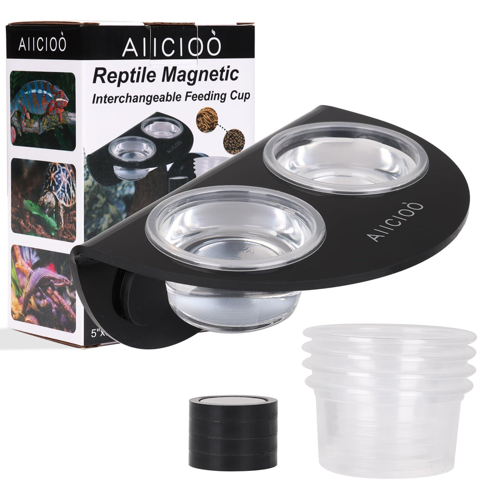 Aiicioo plataforma magnética para geckos con cuencos de comida