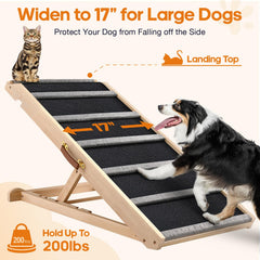 AIMSEAL rampa para perros, base de madera estable, soporta hasta 200 libras.
