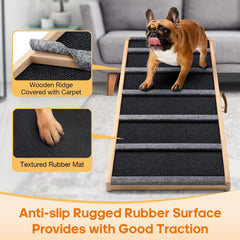 AIMSEAL rampa para perros, superficie de goma antideslizante, mejora la tracción al subir.