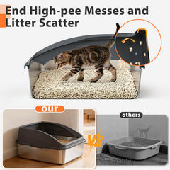 Aiperro arenero metálico de entrada baja ideal para gatos pequeños.