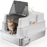 AIPERRO caja-litter-metal-inoxidable con tapa, duradera y limpieza fácil